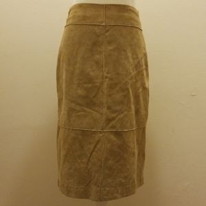 Brandon Thomas Camel Washable/dryable Suede Skirt